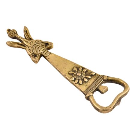 Floral Brass Bottle Opener Tribal Design