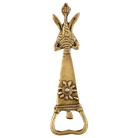 Floral Brass Bottle Opener Tribal Design