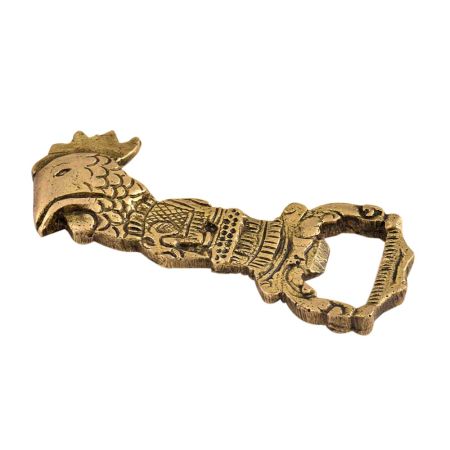 Cock Face Elephant Design Brass Bottle Opener