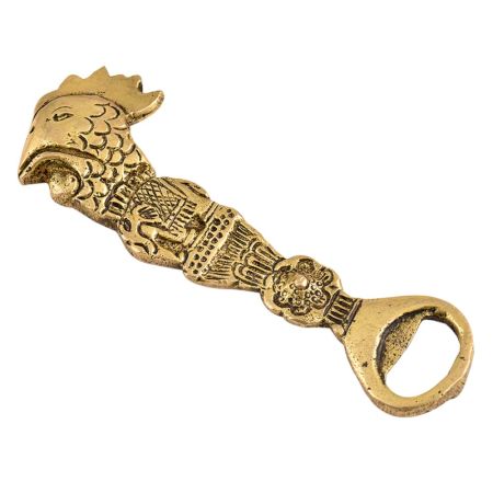 Cock Face Design Brass Bottle Opener