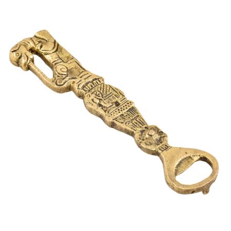 Brass Bottle Opener With Dog And Elephant Head