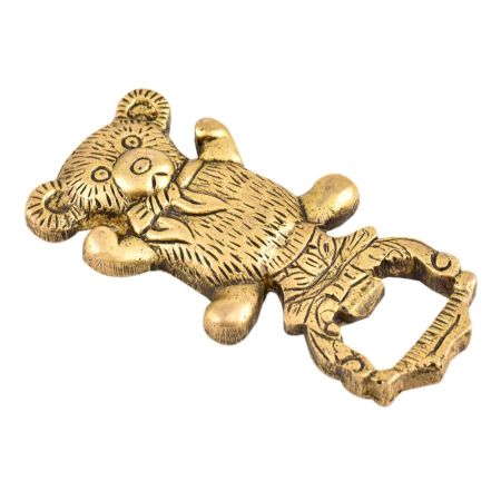 Brass Teddy Bear Bottle Opener