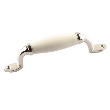 Cream Small Ceramic Silver Door Handles