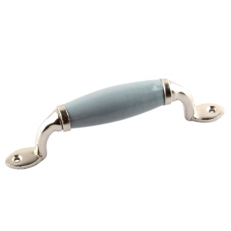 Grey Small Ceramic Silver Door Handles