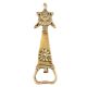 Tortoise Brass Bottle Opener With Tribal Floral Design
