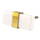 Milky White Resin And Brass Flat Cabinet Knob