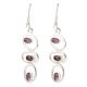 92.5 Sterling Silver Dangle Earrings Three Amethyst Stone Earrings