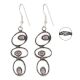 92.5 Sterling Silver Dangle Earrings Three Amethyst Stone Earrings