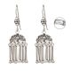 92.5 Sterling Sliver Earrings Dome Shaped Jhumkies With Silver Tassels