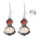92.5 Sterling Silver Earrings Garnet Pearl Topaz Stone Earrings