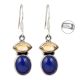 92.5 Sterling Silver Earrings Blue Lapis Lazuli Drop Earring for Women and Girls