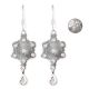 92.5 Sterling Silver Earrings Floral Amethst Hanging Earrings