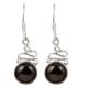 92.5 Sterling Silver Earrings Round Black Onyx Ethnic Earrings