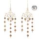 92.5 Sterling Silver Earring Tiny Round Smoky Brown Quartz Beads Chandeliers