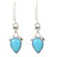 92.5 Sterling Silver Earrings Turquoise Teardrop Silver Drop Earrings