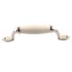 Cream Small Ceramic Silver Door Handles