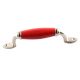 Red Small Ceramic Silver Door Handles