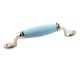 Turquoise Small Ceramic Silver Door Handles