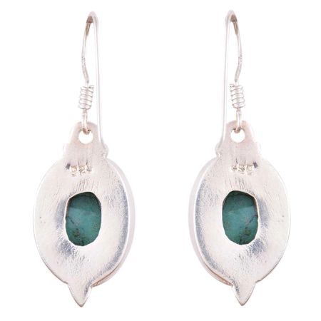 92.5 Sterling Silver Earrings Turquoise Drop Dangle Earrings