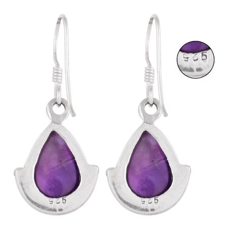 Amethyst 92.5 Sterling Silver Earrings Drop Dangle Earrings