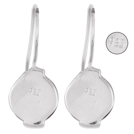 92.5 Sterling Silver Hook Earrings Lapis Lazuli Globe Earrings