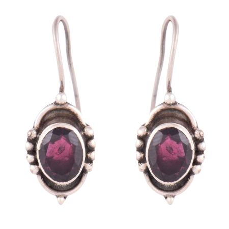 92.5 Silver Sterling Earrings Purple Amethyst Daily Wear Earrings