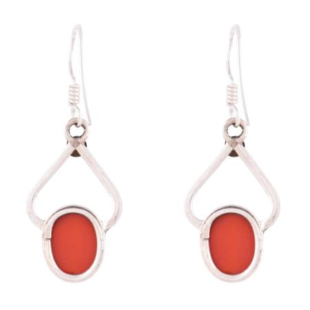 92.5 Silver Sterling Earrings Red Carnelian Daily Wear Earrings