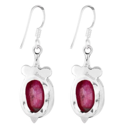 92.5 Sterling silver Earrings Pink Jade Quartz Hook Earrings