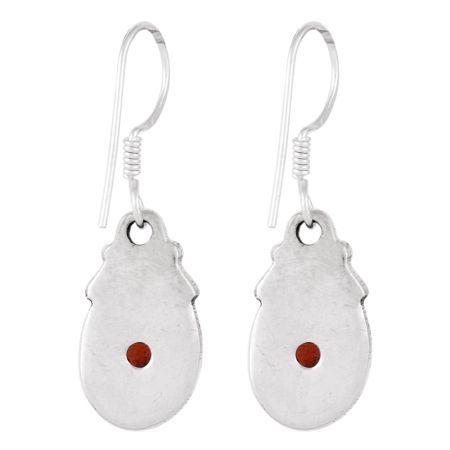 92.5  Sterling Silver Earrings  Semi-Precious Red Garnet Natural Stone Earrings