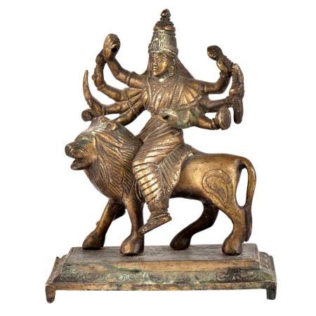 Brass Durga Statue Hindu Goddess Religious Statue