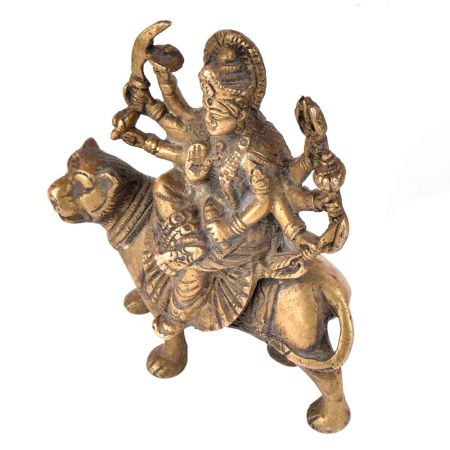 Brass Ma Durga Statue Hindu Puja Idol