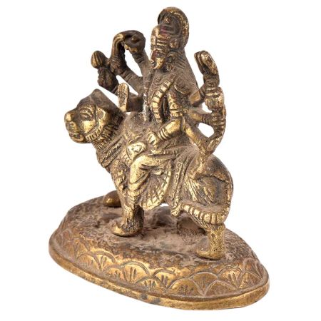 Brass Durga Statue Beautiful Sherawali Worship Statue