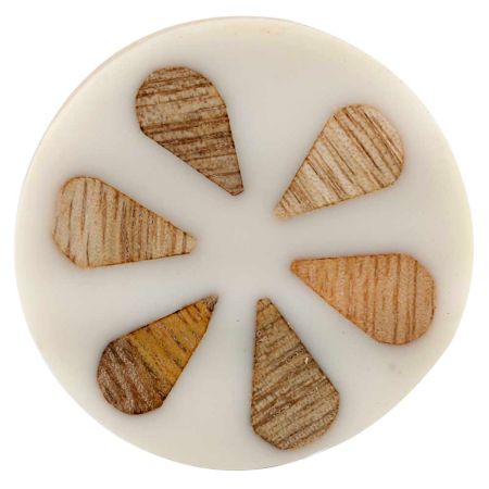White Dendrobium Orchid Wooden Dresser Knobs