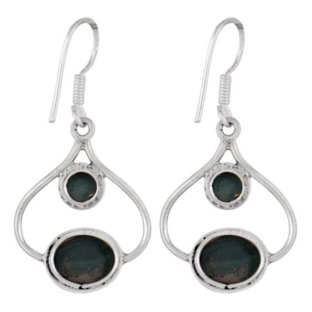Sterling Silver Earrings Malachite Dangler Drop Earrings