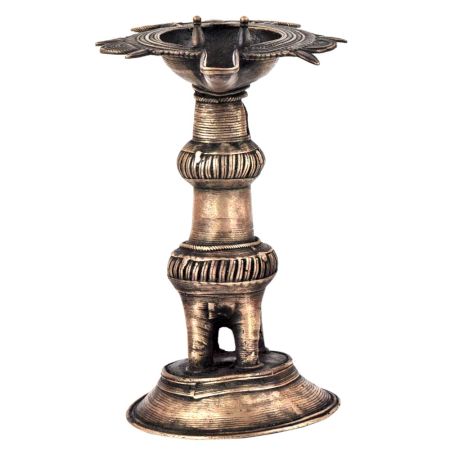 Handcrafted Brass Oil lamp Dhokra Brass Hand Oil Lamp