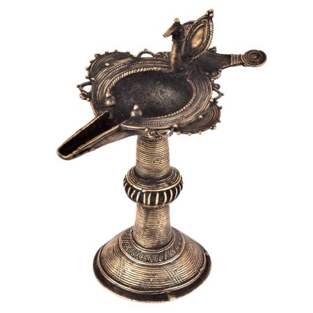 Peacock Brass Oil Lamp Traditional Handmade Worship lamp