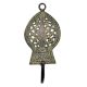 Tribal Wall Hook Engraved Border Leaf Design With Patina