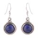 92.5 Sterling Silver Earrings Round  Lapis Lazuli Statement Earrings