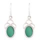 92.5 Sterling Silver Earrings Designer Green Agate Single Wire Hook Earrings