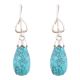 Turquoise And 92.5 Sterling Silver Earrings Danglers