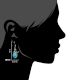92.5 Sterling Silver Earrings Turquoise And Floral Carvings Dangle Earrings