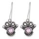 92.5 Sterling Silver Earrings Amethyst Angle Wings Hook Earrings