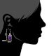 92.5 Sterling Silver Earrings Square Framed Amethyst Earrings