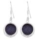 92.5 Sterling Silver Earrings Faceted Blue Goldstone Hook Earrings