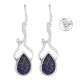 92.5 Sterling Silver Earrings Tear Drop Lapis Lazuli Wired Hook Earrings
