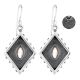 92.5 Sterling Silver Earrings Citrine Engraved  Kite Earrings