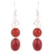92.5 Sterling Silver Jewelry Red Jade Designer Earrings