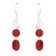 92.5 Sterling Silver Jewelry Red Jade Designer Earrings