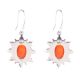 92.5 Sterling Silver Earrings Starry Carnelian Hook Earrings