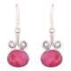 92.5 Sterling Silver Earrings Spinel Engraved Horned Hook Earrings